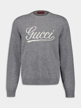 Gucci Grey Wool Sweater Gucci Intarsia