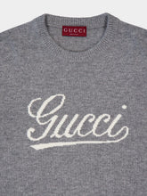 Gucci Grey Wool Sweater Gucci Intarsia