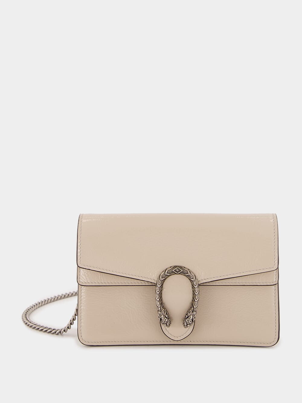 Light Grey Patent Dionysus Super Mini Bag