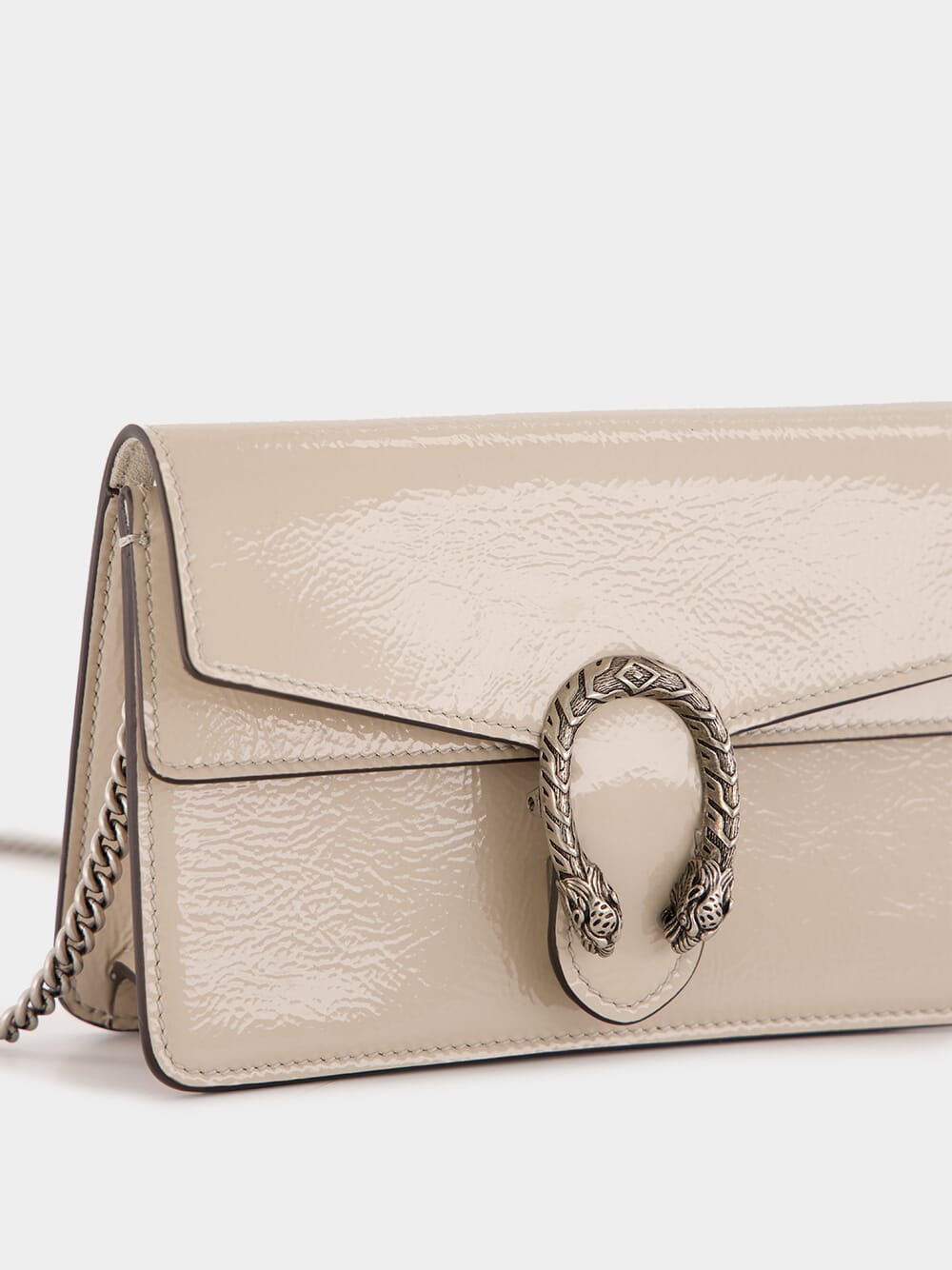 Light Grey Patent Dionysus Super Mini Bag