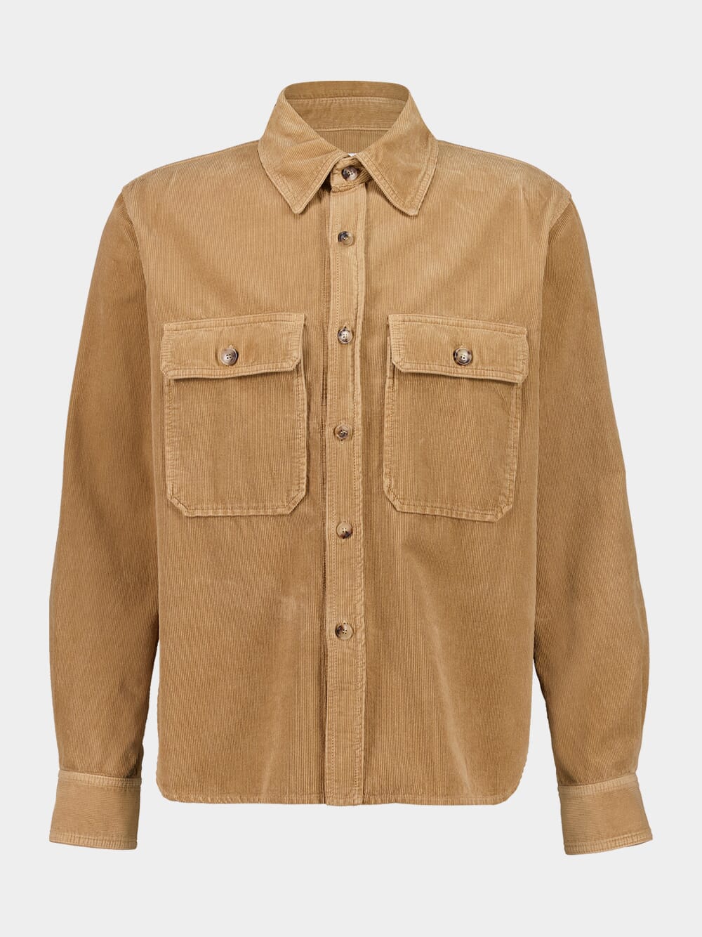 Beige Overshirt in Corduroy