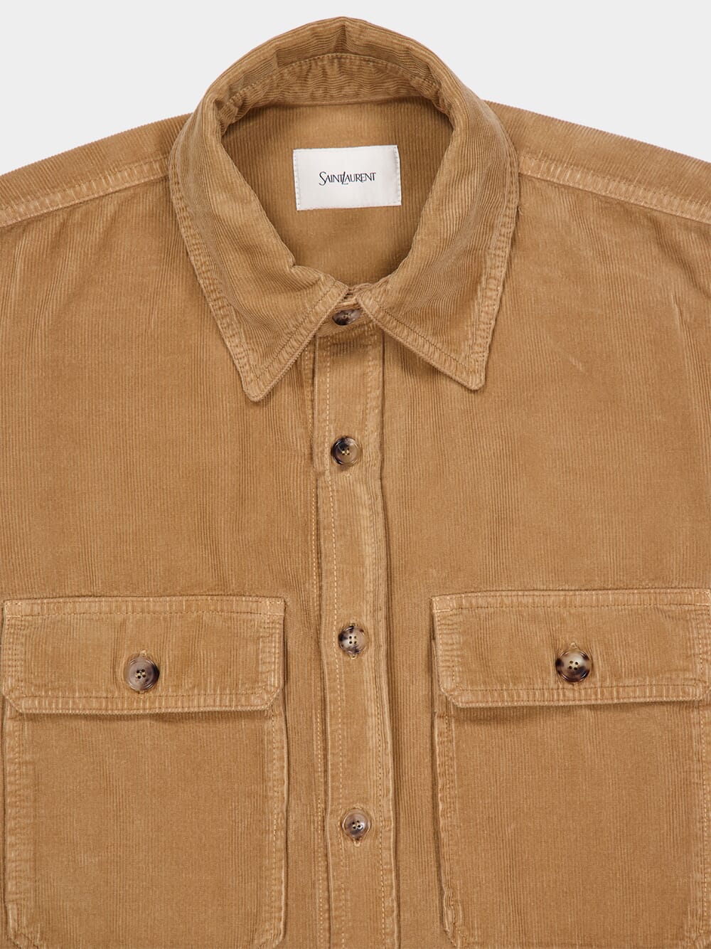 Beige Overshirt in Corduroy