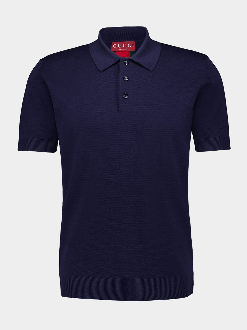 Navy Cotton Polo Shirt with Web