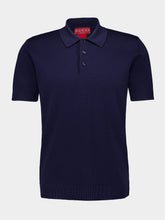 Gucci Navy Cotton Polo Shirt with Web