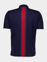 Gucci Navy Cotton Polo Shirt with Web