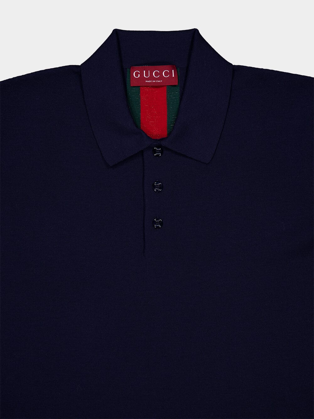 Navy Cotton Polo Shirt with Web