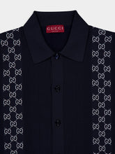 Gucci Blue Long-Sleeve Polo