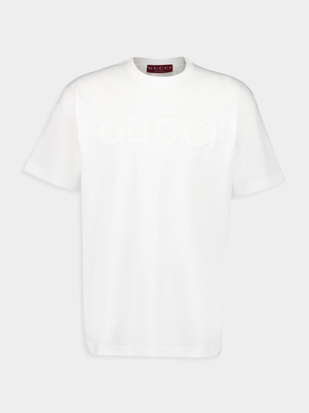 White Embroidered Cotton Jersey T-Shirt