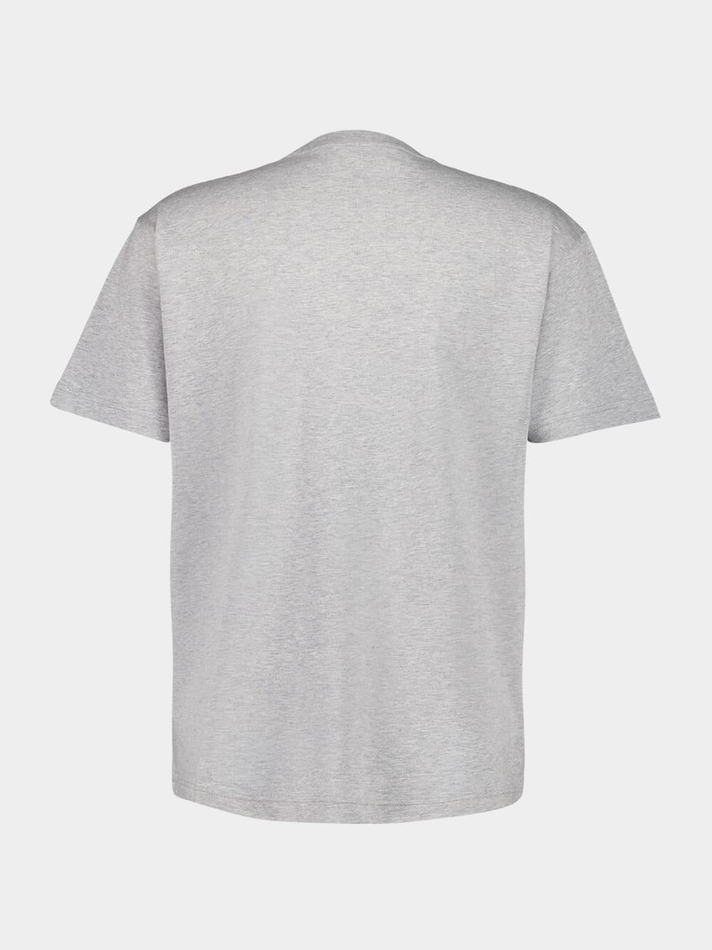 Grey Printed Cotton T-Shirt