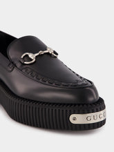 Gucci Black Leather Horsebit Creeper Shoes