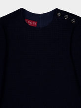 Gucci Dark Blue Bouclé Wool Dress