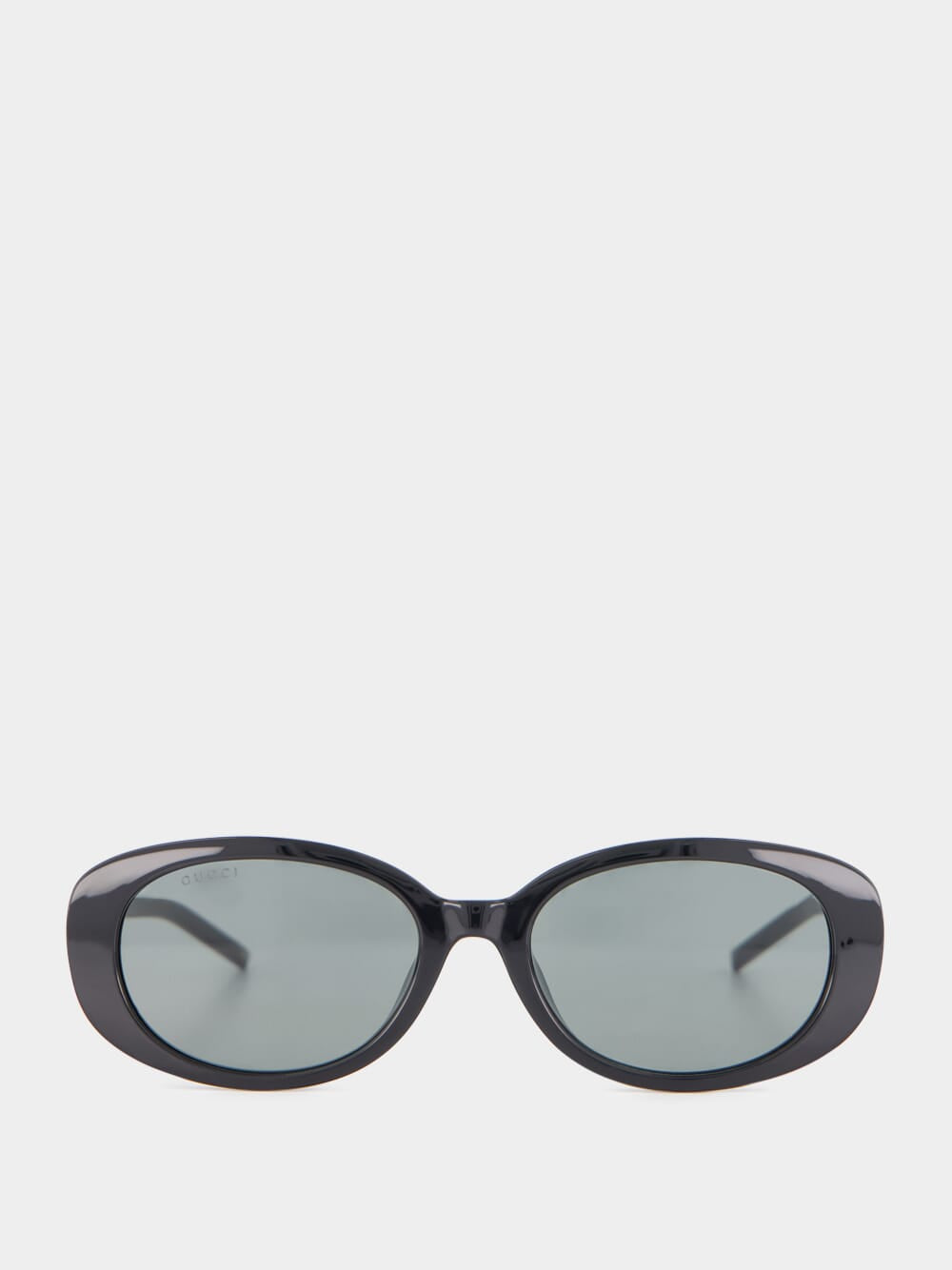 Shiny Black Oval Sunglasses