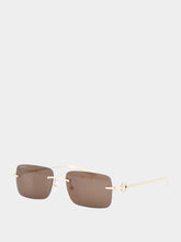 Gucci Shiny Gold Metal Frame Sunglasses