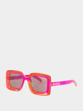 Gucci Transparent Fuchsia Square Sunglasses