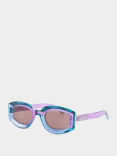 Gucci Violet Geometric Frame Sunglasses