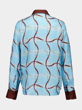 Gucci Blue Horsebit Silk Shirt