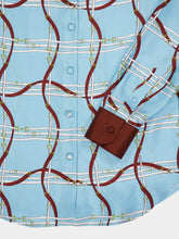 Gucci Blue Horsebit Silk Shirt