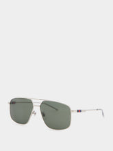 Gucci Silver Navigator Frame Sunglasses