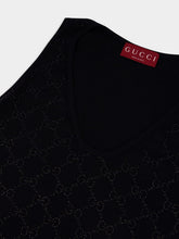 Gucci GG Embroidery Black Wool Tank Top