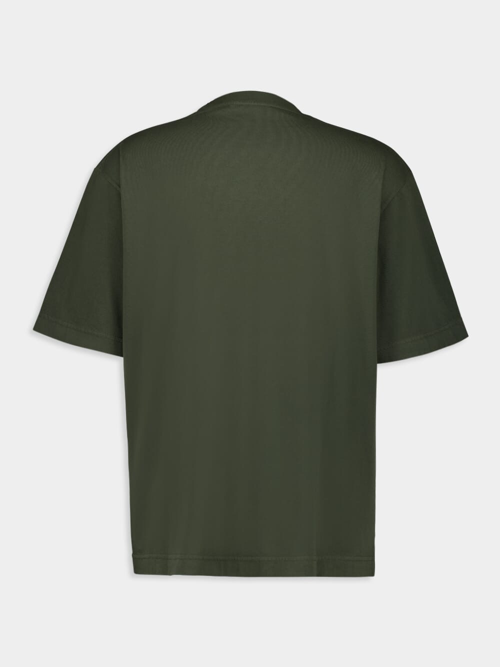 Dark Green Embroidered Cotton Jersey T-Shirt