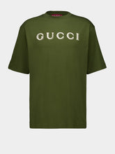 Gucci Forest Green Cotton Jersey T-Shirt with Embroidery