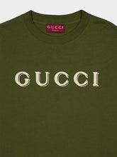Gucci Forest Green Cotton Jersey T-Shirt with Embroidery