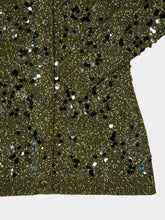 Gucci Dark Green Tweed Blend Polo Cardigan