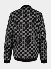 Gucci Black and White Reversible GG Wool Cardigan