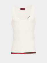 Gucci White Rib Silk Tank Top