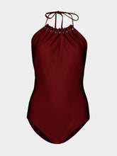 Zimmermann Merlot Aster Gathered Bead Swimsuit