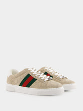 Gucci Oatmeal Suede Ace Sneaker with Web