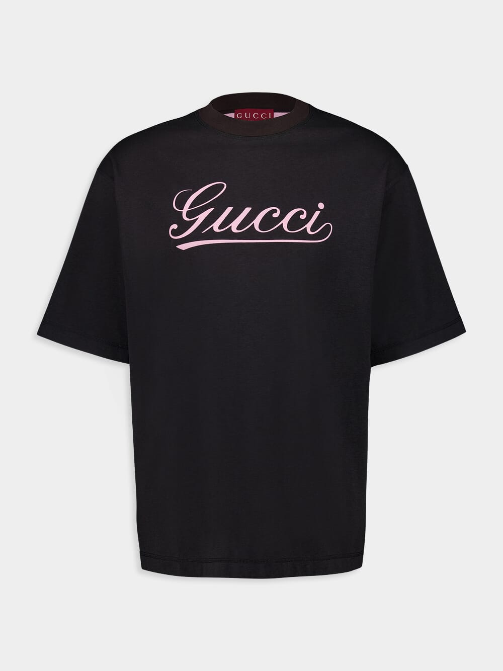 Script Print Black Cotton T-shirt