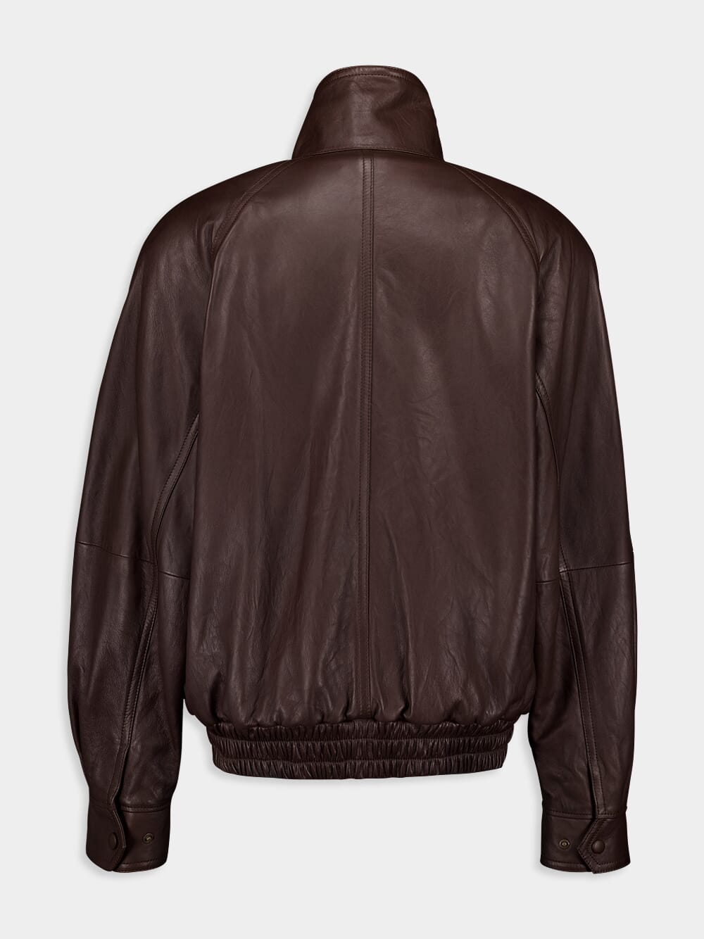 Marron Lambskin Bomber Jacket