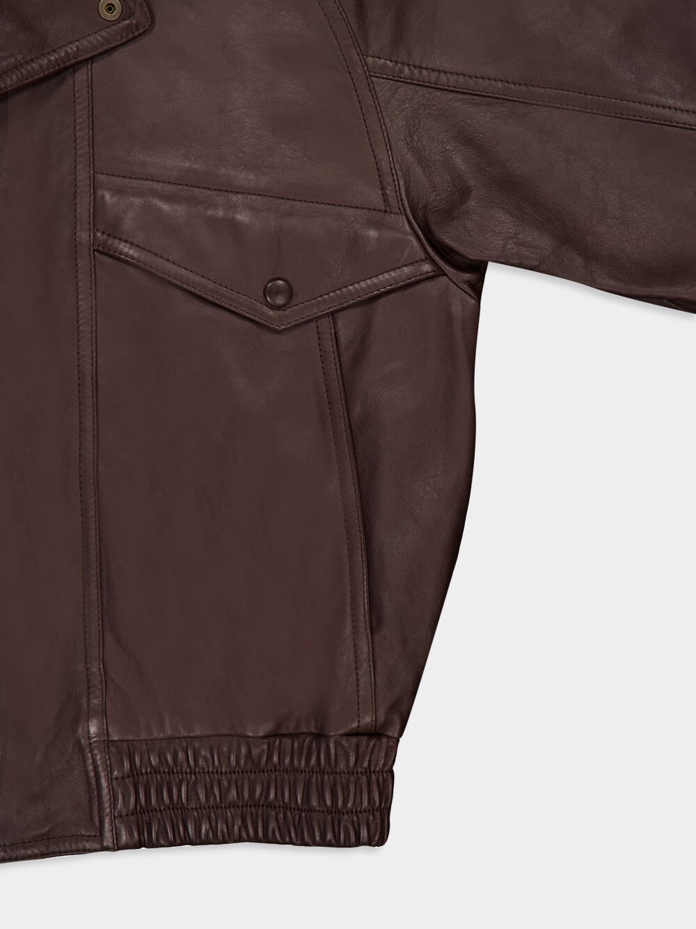 Marron Lambskin Bomber Jacket