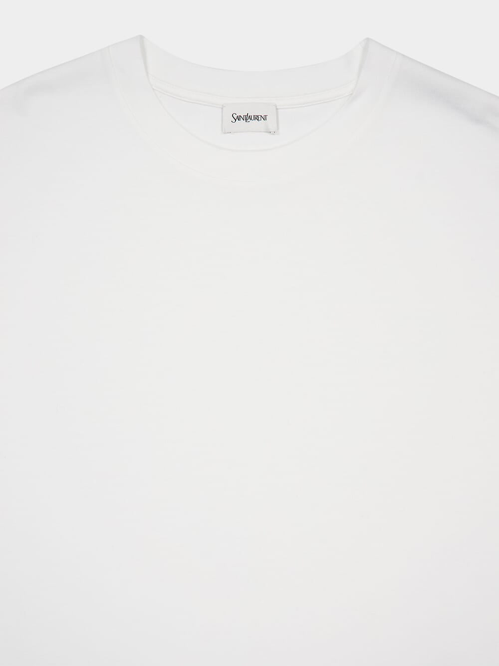 Ivory Saint Laurent Crewneck T-Shirt