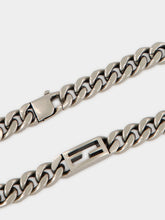 Fendi Silver Tube FF Curb-Chain Bracelet