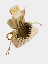 Fendi White Nano Mamma Baguette in Pleated Leather