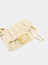 Fendi White Nano Mamma Baguette in Pleated Leather