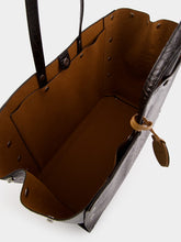 Stella McCartney Coffee Brown Studs Large Croc-Embossed Tote Bag