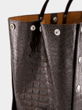 Stella McCartney Coffee Brown Studs Large Croc-Embossed Tote Bag