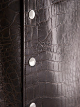 Stella McCartney Coffee Brown Studs Large Croc-Embossed Tote Bag