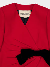 Valentino Garavani Paris Red Wool Crepe Jacket with Contrasting Black Bow
