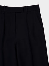 Valentino Garavani Black Wool-Silk Wide-Leg Trousers