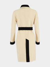 Beige Virgin Wool Midi Dress with Belt