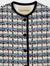 Valentino Garavani Ivory Multicolour Tweed Sequin Gilet