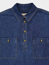 Valentino Garavani Blue Denim Midi Shirt Dress