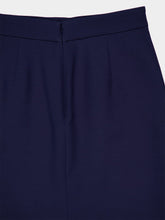 Valentino Garavani Indigo Midi Skirt with Leather Details
