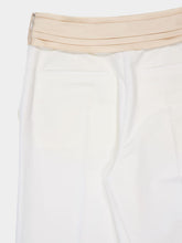 Valentino Garavani Ivory Straight-Leg Trousers with Bow