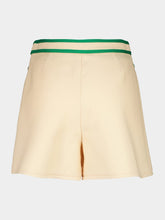 Valentino Garavani Betulla and Green Crepe Shorts with V Pockets