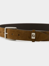 Fendi Brown Suede Belt with FF Buckle Detail